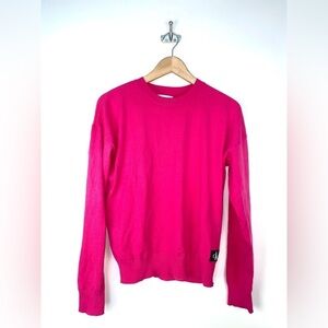 Calvin Klein Hot Pink Knit Sweater Signature‎ Logo Patch